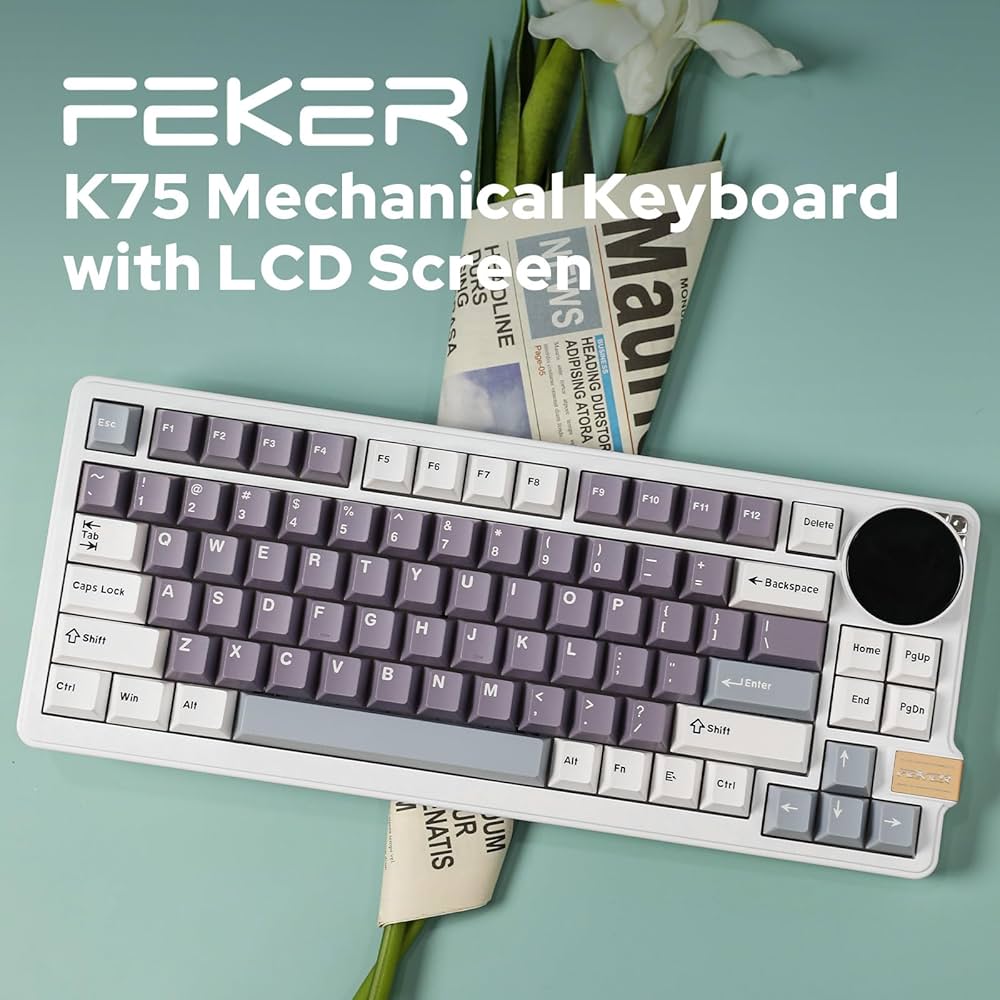 Amazon.com: Feker K75 75% Gasket-Mounted 2.4Ghz/BT 5.0/USB-C